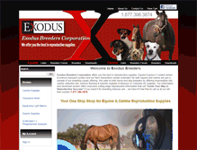 Tablet Screenshot of exodusbreeders.com